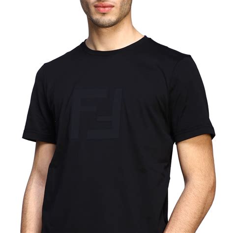 fendi black logo t shirt|fendi crewneck t shirt.